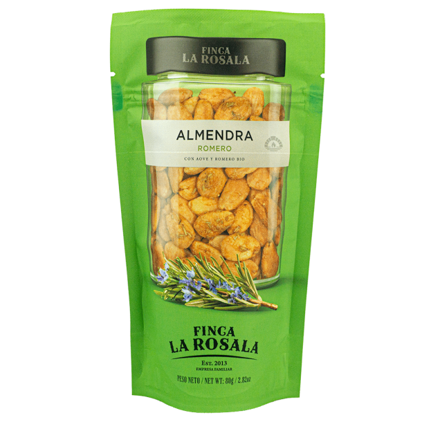 Ristede afskallede Valencia mandler med rosmarin