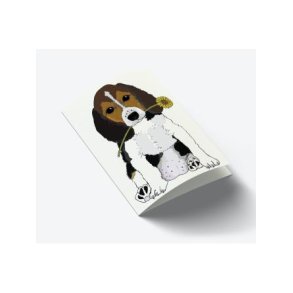 Hund med blomst - A7 kort