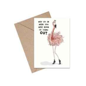 Flamingo Born to stand out - A6 kort