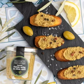 Gr�n oliven tapenade med citron