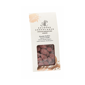 Hindbrmandler fra Aalborg chokoladen