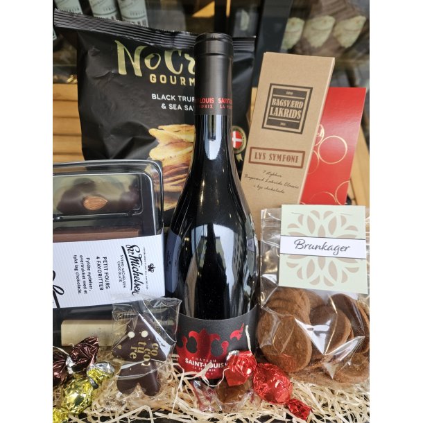 Julekurv eller Julekasse med Julevin.