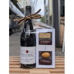 Gave med r�dvin og Summerbird chokolade