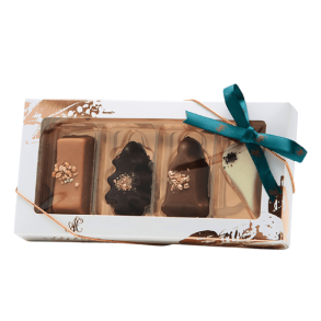 Petit four ske, 4 stk. marcipanfigurer 