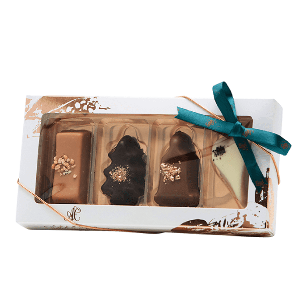 Petit four ske, 4 stk. marcipanfigurer 