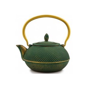 Japansk stbejerns tepotte - Grn med guld 1,2 l.