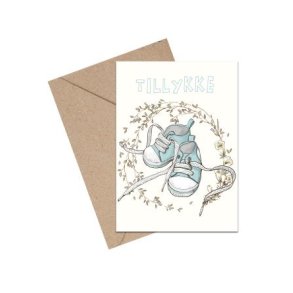 Tillykke bl baby converse sko - A6 kort