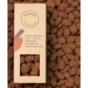 Br�ndte mandler med vanilje, kanel og m�rk chokolade - Anker Chokolade