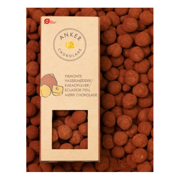Hasseln�dder med kakaopulver og m�rk chokolade - Anker Chokolade