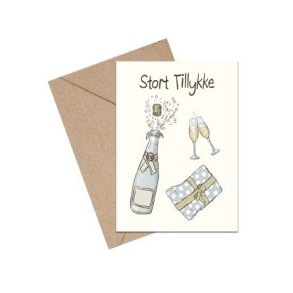 Stort tillykke champagne - A6 kort