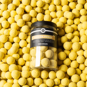 Passion Power - lakrids overtrukket med hvid chokolade og passionsfrugt 250g.