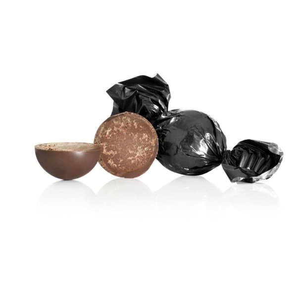  Fyldt chokoladekugle - M�rk chokolade med espressokaffe - sort